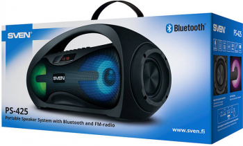 Speaker SVEN PS-425 12W Bluetooth Black Dynamic LED Backlighting. 