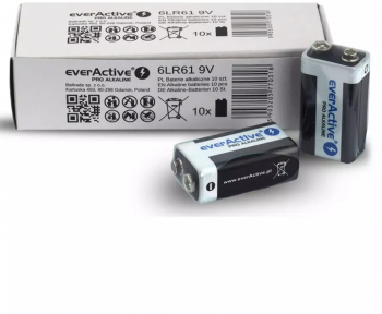 10x everActive PRO 6LR61 6LF22 E-Block 9V 550mAh baterii alcaline 