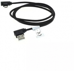 1m Cablu de date micro-USB din nylon / conector la 90 de grade impletit Culoare Negru cabluri componente