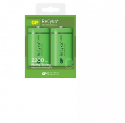 2x GP Recyko+ 1.2V D / HR20 2200mAh NiMh baterie reincarcabila Continutul pachetului 1x Blister 