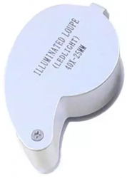 40x-zoom Lupa metal cu lumina LED inclusiv 3 baterii Culoare Argint 