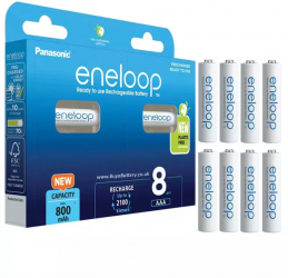 Acumulatori Panasonic Eneloop 2100 cicluri 800mAh R3 AAA Blister 8 BK-4MCDE/4BE