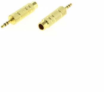 ADAPTATOR JACK STEREO DE 6 35MM LA 3 5MM PLACAT AUR x2 buc 