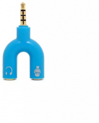 Adaptor splitter jack audio de 3 5 mm Microfon si casti Culoare Albastru 