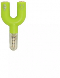 Adaptor splitter jack audio de 3 5 mm Microfon si casti Culoare Verde 