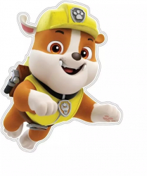 Autocolant sticker decorativ de perete 3D din desene animate Patrula catelusilor - Rubble 