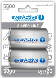 Baterie reincarcabila R20 D 5500mAh everActive Silver Line Continutul pachetului 1x Blister 