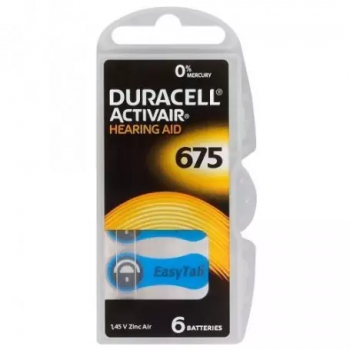 Baterii auditive Duracell ActivAir 675MF Hg 0 650mAh 1.45V Continutul pachetului 1x Blister 