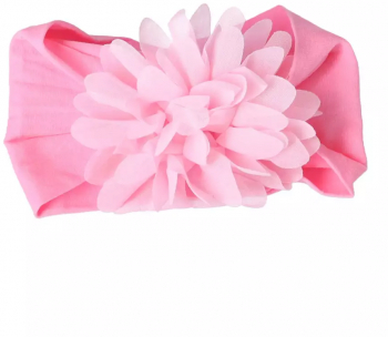 Bentita de par cu floare decorativa pentru bebelusi roz 