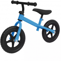 Bicicleta fara pedale cu scaun reglabil si jante negre 12 inch Culoare Albastru 