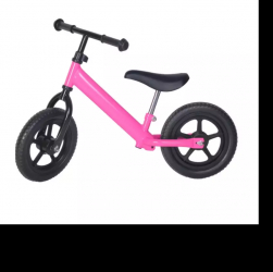 Bicicleta fara pedale cu scaun reglabil si jante negre 12 inch Culoare Roz 