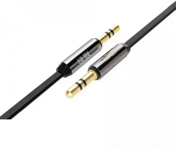 Cablu Audio cu jack de 3.5mm Tata-Tata Ultra Flat Negru Lungime 1 Metru 