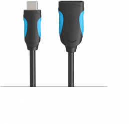 Cablu de date USB 2.0 Female la USB de tip C - Negru Lungime 10 centimetri 