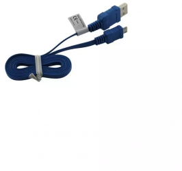 Cablu de date USB la Micro USB Ultra plat Lungime 95cm Culoare Albastru inchis cabluri componente