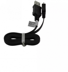 Cablu de date USB la Micro USB Ultra plat Lungime 95cm Culoare Negru cabluri componente