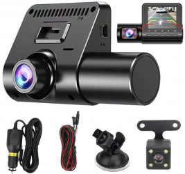 Camera auto tripla DVR 1080P ecran 2.4 inch inregistrare automata 