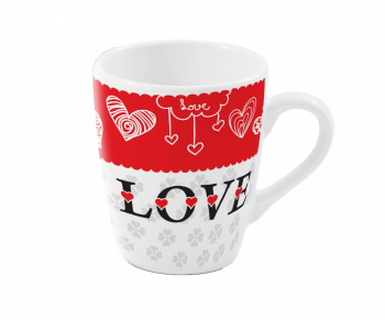 Cana portelan 300ml Love alb Bg-Tech 