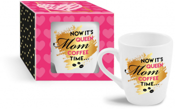 Cana portelan 300ml Now its queen Mom coffee time Bg-Tech 