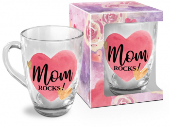 Cana sticla 350ml Mom rocks Bg-Tech