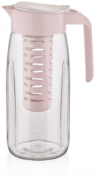 Carafa din sticla cu infuzor si capac roz 1.45L AMBITION Fiesta 