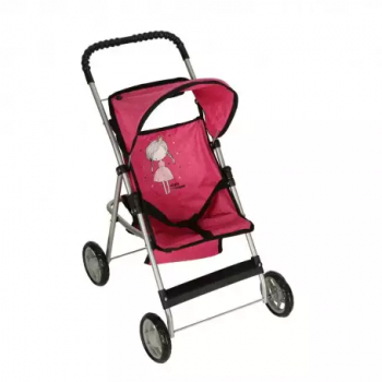 Carucior pentru papusi cu cosulet si copertina pliabil 54 5 x 32 x 51 cm 