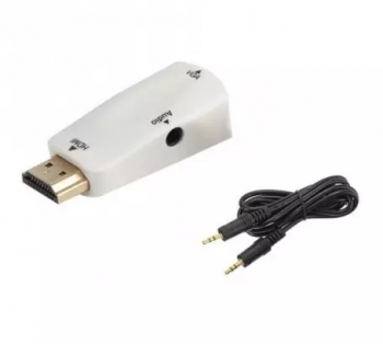 Convertor Adaptor HDMI la VGA + audio Culoare Alb 