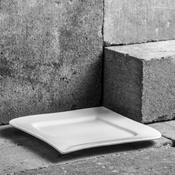 Farfurie desert 21x21cm portelan alb AMBITION Fala 