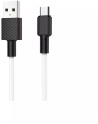 HOCO X29 Carbon cablu de date USB la Micro-USB Lungime 1 Metru Culoare Alb