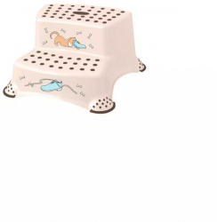 Inaltator cu doua trepte pentru copii 40 x 37 x 21 cm Culoare Maro-alb 