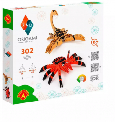 Joc Origami 3D 2 in 1 Scorpion si paianjen cu 306 piese din carton 