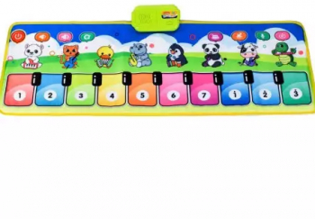 Jucarie interactiva covor muzical cu animale model piano 110 cm 