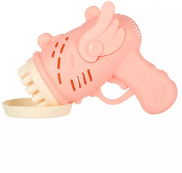 Jucarie interactiva pistol de facut baloane de sapun roz 
