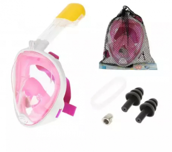 Masca de scufundare pliabila completa S / M roz