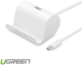 Micro USB OTG Cable Adapter with Cradle 50cm Culoare Alb 