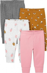 Pachet de 3 pantaloni din bumbac pentru fetite Simple Joys by Carter s Marimea 6-9 luni - OUTLET 
