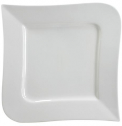 Platou patrat 31x31cm portelan alb AMBITION Fala 