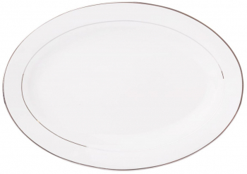 Platou portelan 30.5x21cm AMBITION Aura Silver 