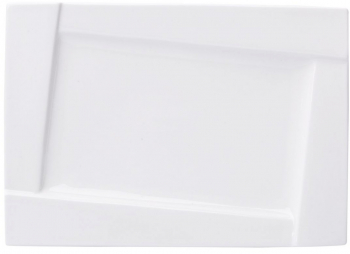 Platou servire 25x18cm portelan alb AMBITION Kubiko 