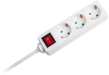 Prelungitor 3 Cai Cu Intrerupator 1.5m 3g1.5mm2 Alb 