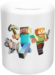 Pusculita Minecraft Steve And Alex 10 Cm Piggy15 