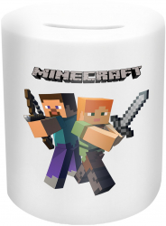 Pusculita Minecraft Steve And Alex 10 Cm Piggy16 