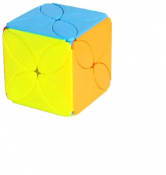 Puzzle modern cub logic Rubik multicolor Tip II cu model de frunza de trifoi 