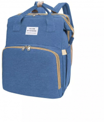 Rucsac multifunctional pentru bebelusi cu patut extensibil model unisex albastru 