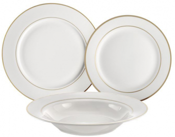 Serviciu de masa 18 piese 6 persoane portelan AMBITION Aura Gold 