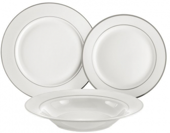 Serviciu de masa 18 piese 6 persoane portelan AMBITION Aura Silver 