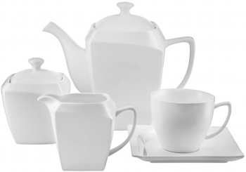Serviciu servire ceai sau cafea 17 piese 6 persoane portelan AMBITION Monaco 