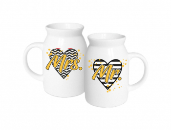 Set 2 cani portelan 350ml Mrs&Mr Bg-Tech
