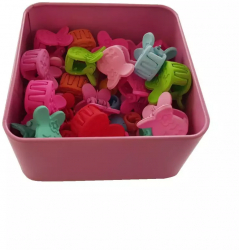 Set 50 buc cleste pentru par model broscuta cu cutie de depozitare din metal 
