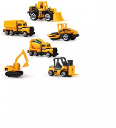 Set 6 masinute de constructie galben 