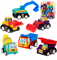 Set 6 masinute mini de constructie pentru copii 5 x 4 x 3 cm 
